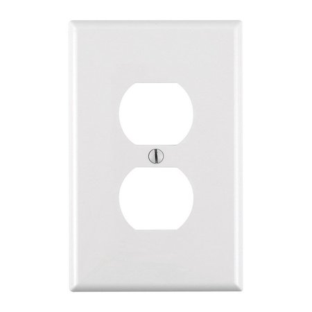 LEVITON White 1 gang Nylon Duplex Outlet Wall Plate 00PJ8-00W